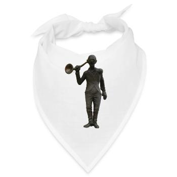 Statue mit Hörrohr - Bandana - Weiß - Vorne
