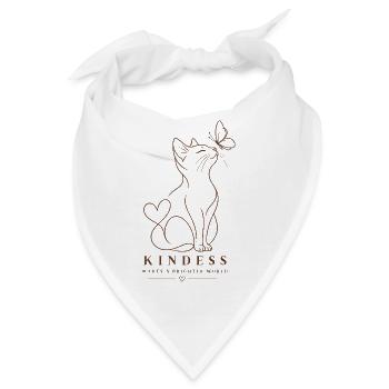 Kindness Makes A Brighter World - Bandana - Weiß - Vorne