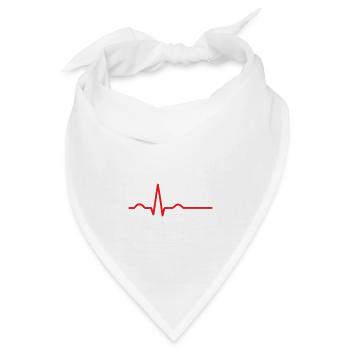 Herzschlag-EKG-Linie Medizinischer Pulswellen-Ikon-Vektor - Bandana - Weiß - Vorne
