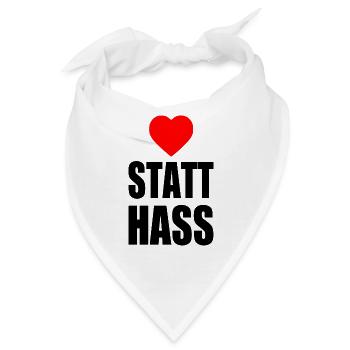 Herz statt hass - Bandana - Weiß - Vorne