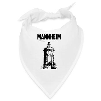 Mannheim Wasserturm Schwarz - Bandana - Weiß - Vorne