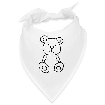 Teddy Bär Kuschel Tier - Bandana - Weiß - Vorne