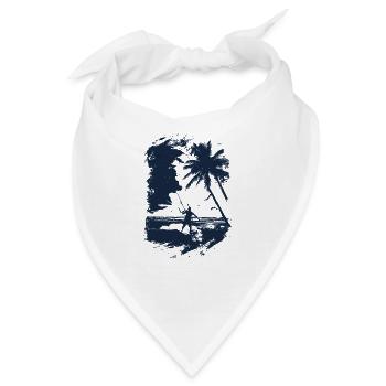 Kiteboarder in blauem Print - Bandana - Weiß - Vorne