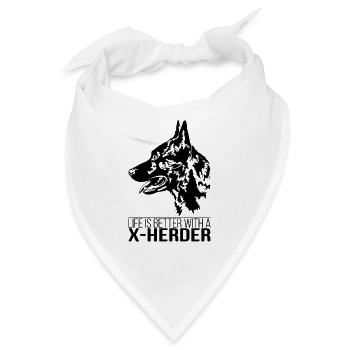 X-HERDER life is better Hollandse Herder Wilsigns - Bandana - Weiß - Vorne
