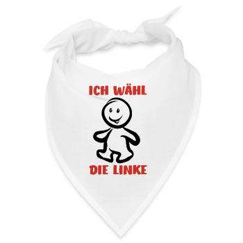 Ich wähl die Linke - Wähler - Stimme - Bandana - Weiß - Vorne