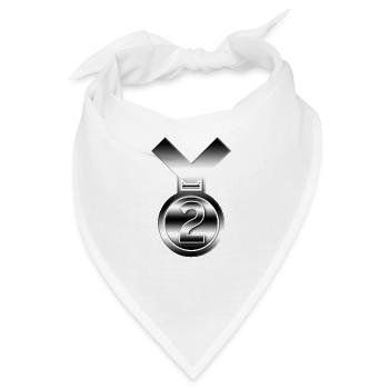 Silber 2. Auszeichnung für jede Leistung - Bandana - Weiß - Vorne