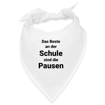 Schule Schüler Pausen Lernen - Bandana - Weiß - Vorne