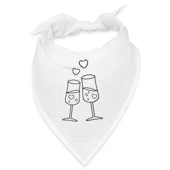 Sektgläser mit Herzen - Bandana - Weiß - Vorne