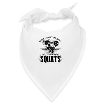 Krafttraining Gym Powerlifting Kniebeugen - Bandana - Weiß - Vorne