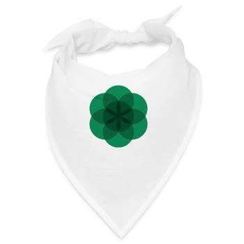 grüne Lebensblume - Bandana - Weiß - Vorne