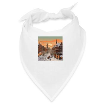 Schnee Winter Sonnenuntergang Weihnachten - Bandana - Weiß - Vorne