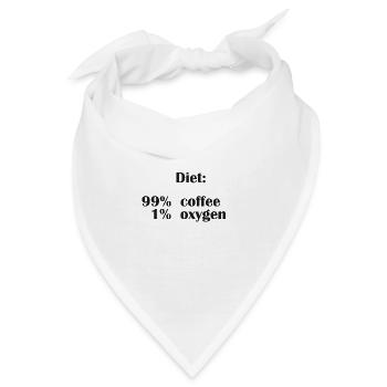 Die Ernährung besteht zu 99 % aus Kaffee, aber nur zu 1 % aus Sauerstoff - Bandana - Weiß - Vorne