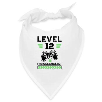 Level 12 Freigeschaltet - 12. Geburtstag - Bandana - Weiß - Vorne