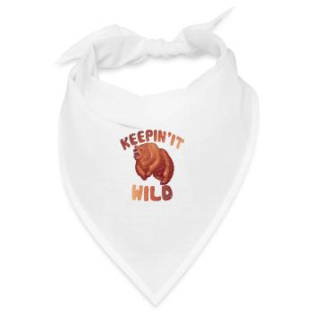Bär ist verärgert mit keeping it wild Spruch - Bandana - Weiß - Vorne