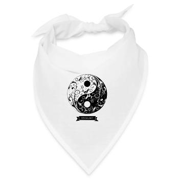 Ying Yang Mandala - Bandana - Weiß - Vorne