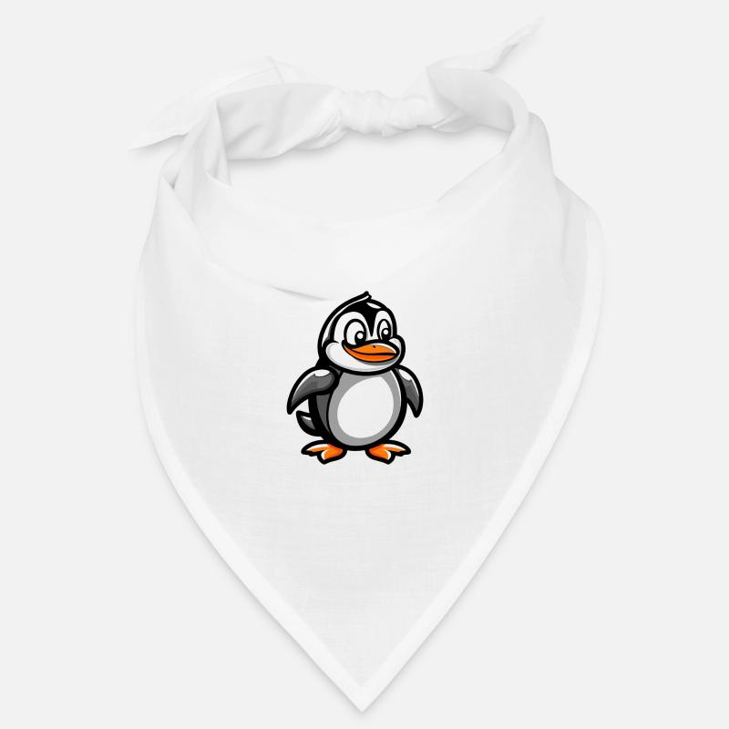 Pinguin Comic - Bandana - Weiß