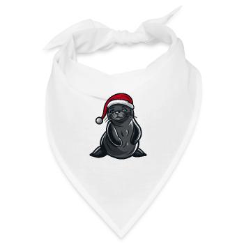 Robbe Tier Weihnachten - Bandana - Weiß - Vorne