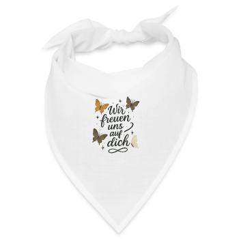 Wir freuen uns auf dich - Bandana - Weiß - Vorne