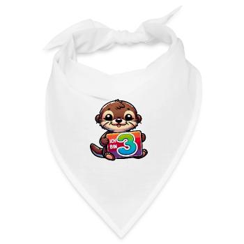 Ich bin 3 Jahre dritter Geburtstag - Bandana - Weiß - Vorne