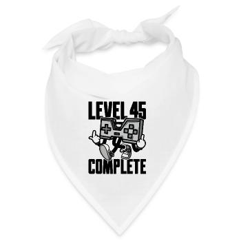 Level 45 Complete Geburtstagsgeschenk 45 Jahre - Bandana - Weiß - Vorne