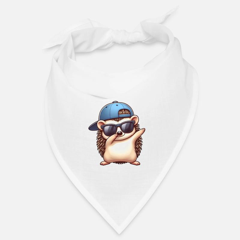 Igel Cartoon Cool Dab Dabbing Basecap - Bandana - Weiß