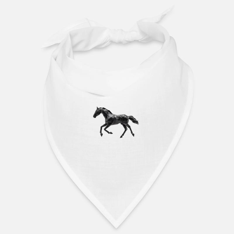 Cheval Noir Low Poly Logo Art Design Noir Bandana