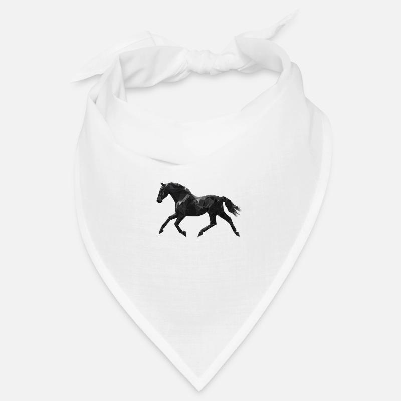 Cheval Noir Low Poly Logo Art Design Noir Bandana