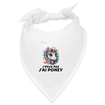 Ich kann nicht, ich habe ein Pony - Bandana - Weiß - Vorne