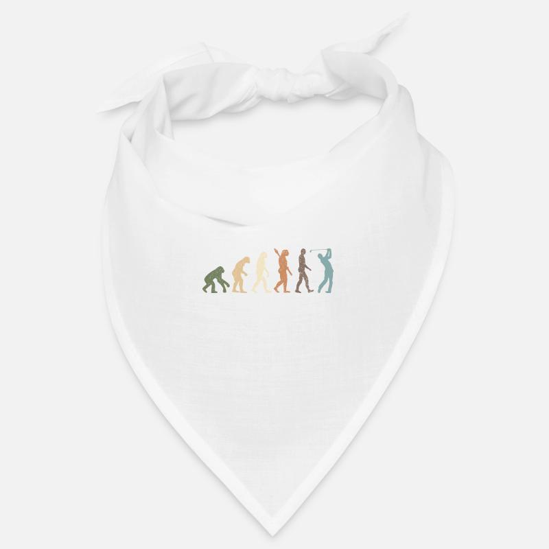 Funny Retro Evolution Of Man Golf - Bandana - Weiß