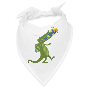 Schulkrokodil - Bandana - Weiß - Vorne