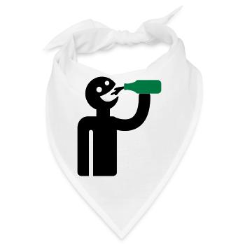 Säufer - Trinker - Bandana - Weiß - Vorne