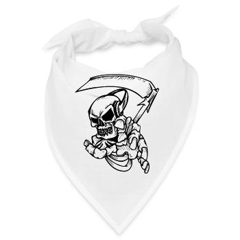 Skelett mit Sense - Bandana - Weiß - Vorne