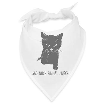 Stinkefinger Katze - Bandana - Weiß - Vorne