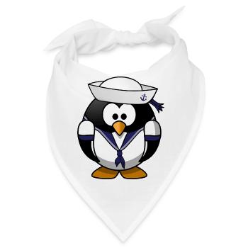 Matrosen Pinguin - Bandana - Weiß - Vorne