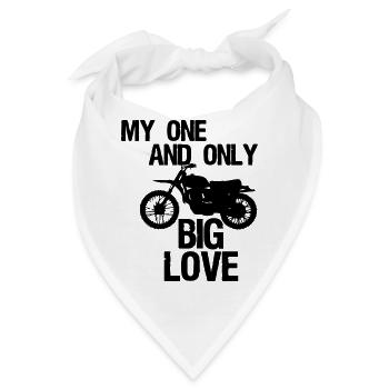 Big Love - Motorrad Bike Biker Spruch Geschenk - Bandana - Weiß - Vorne