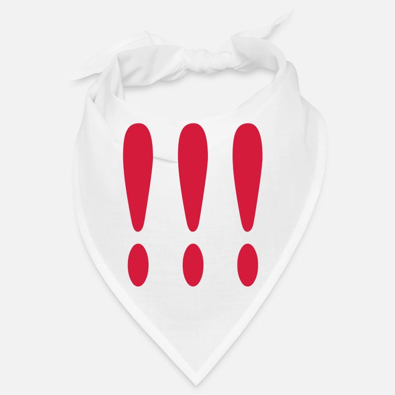 drei ausrufezeichen rot - Bandana - Weiß