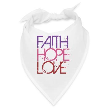 LOVE FAITH HOPE - Bandana - Weiß - Vorne