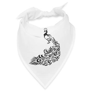 Pfau - Bandana - Weiß - Vorne