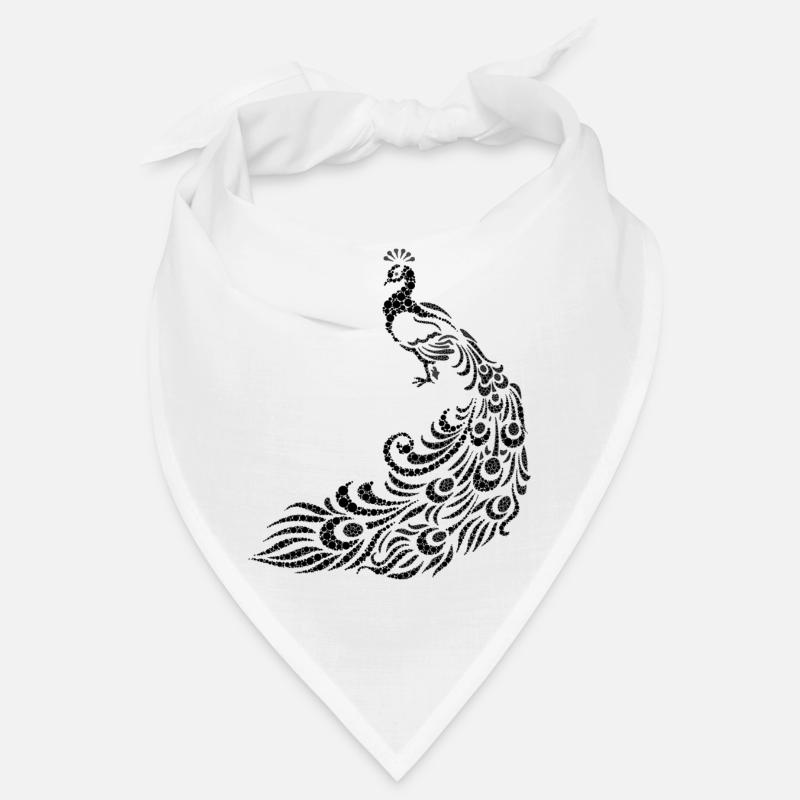 peacock - Bandana - white