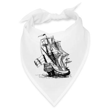 schiff boot kahn uboot segelboot segelschiff yacht - Bandana - Weiß - Vorne