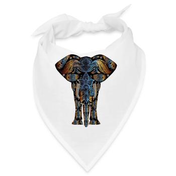 Elefant abstrakt Kunst Design spezial Geschenk - Bandana - Weiß - Vorne