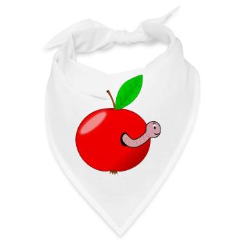 Wurm Apfel - Bandana - Weiß - Vorne