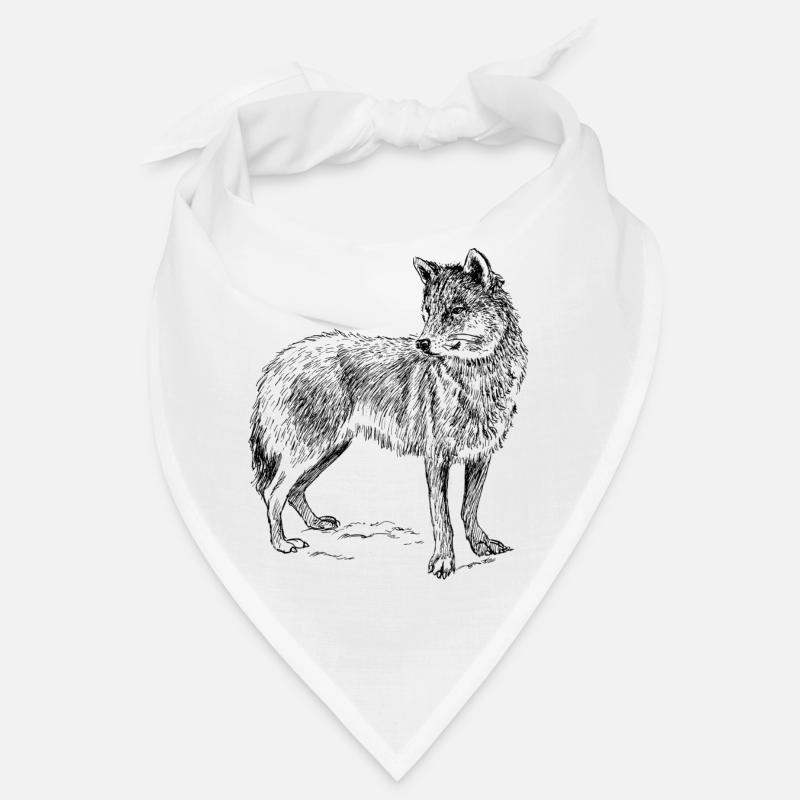 Wolf - Bandana - Weiß