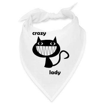 Crazy Cat Lady - Bandana - Weiß - Vorne