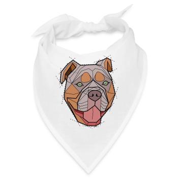 Geometrische Bulldogge (Farbe) - Bandana - Weiß - Vorne