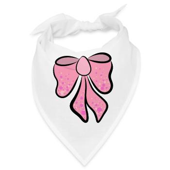 schöne rosa, pinke Schleife , Geschenkidee - Bandana - Weiß - Vorne