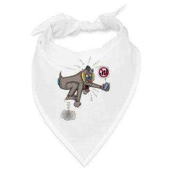 Affe und Handy - Bandana - Weiß - Vorne