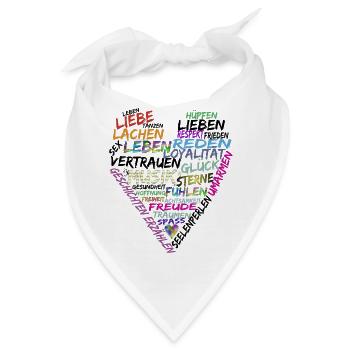 Herz Text - Bandana - Weiß - Vorne