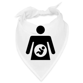 Schwanger - Geschenkidee für werdende Mütter - Bandana - Weiß - Vorne