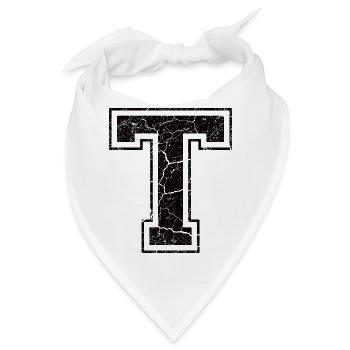 Buchstabe T in Vintage-Shabby-Chic - Bandana - Weiß - Vorne